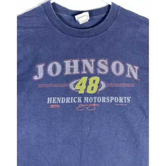 Vintage 2000s Chase Authentics Jimmie Johnson Nascar T Shirt Adult Large Blue - Picture 2 of 12